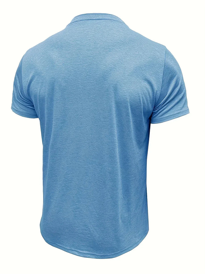 Camiseta elegante de cuello redondo con bolsillo