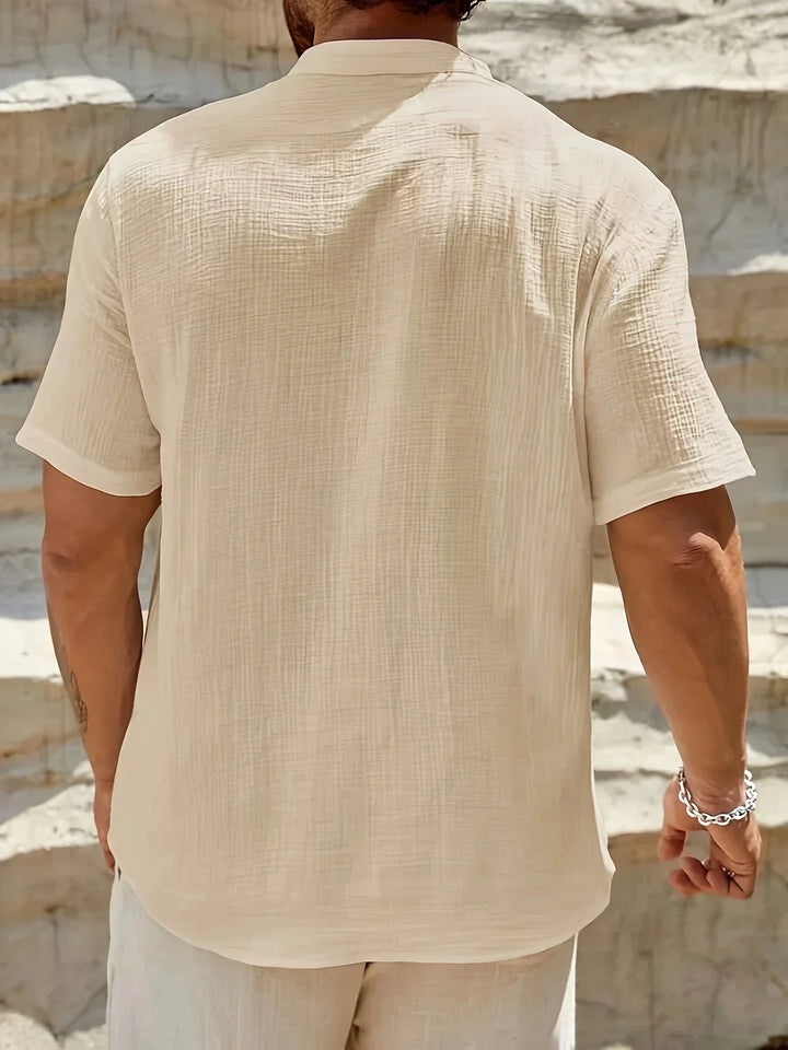 Camisa de verano elegante de cuello alto
