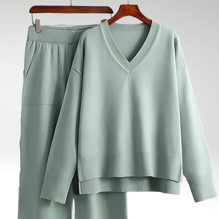 Varel | Completo di lusso a due pezzi con scollo a V