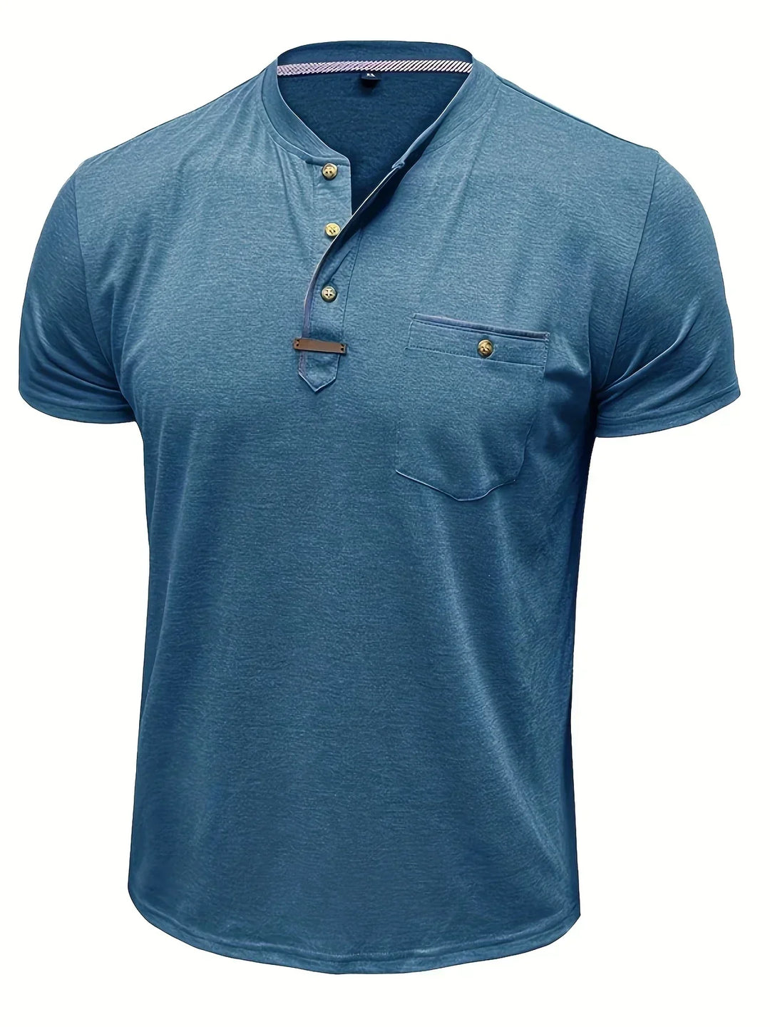 Camiseta elegante de cuello redondo con bolsillo
