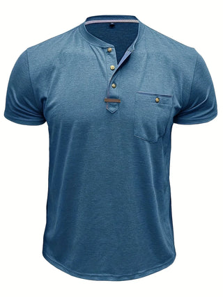 Camiseta elegante de cuello redondo con bolsillo