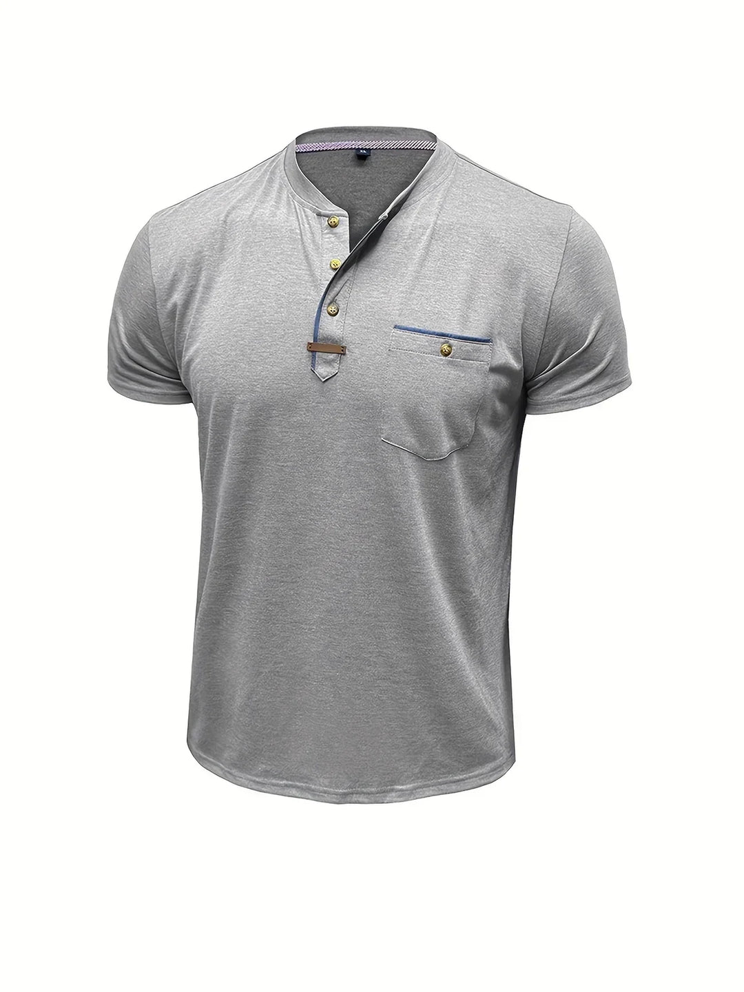 Camiseta elegante de cuello redondo con bolsillo