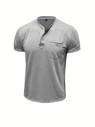 Camiseta elegante de cuello redondo con bolsillo