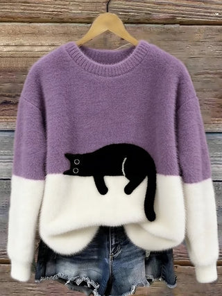 Cristina | Maglione Oversize Elegante con Gatto