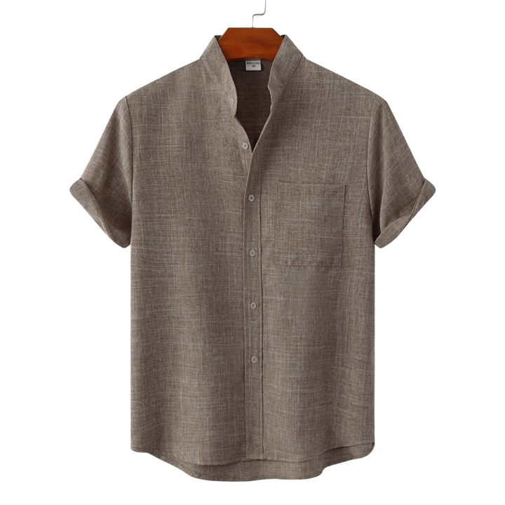 Camisa lisa de algodón con botones