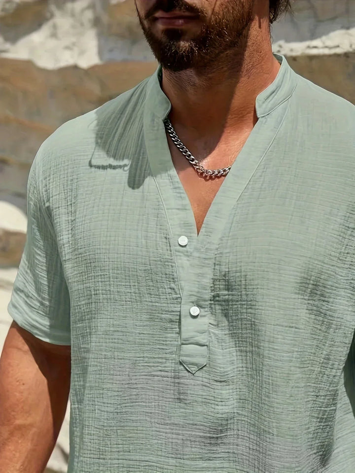 Camisa de verano elegante de cuello alto