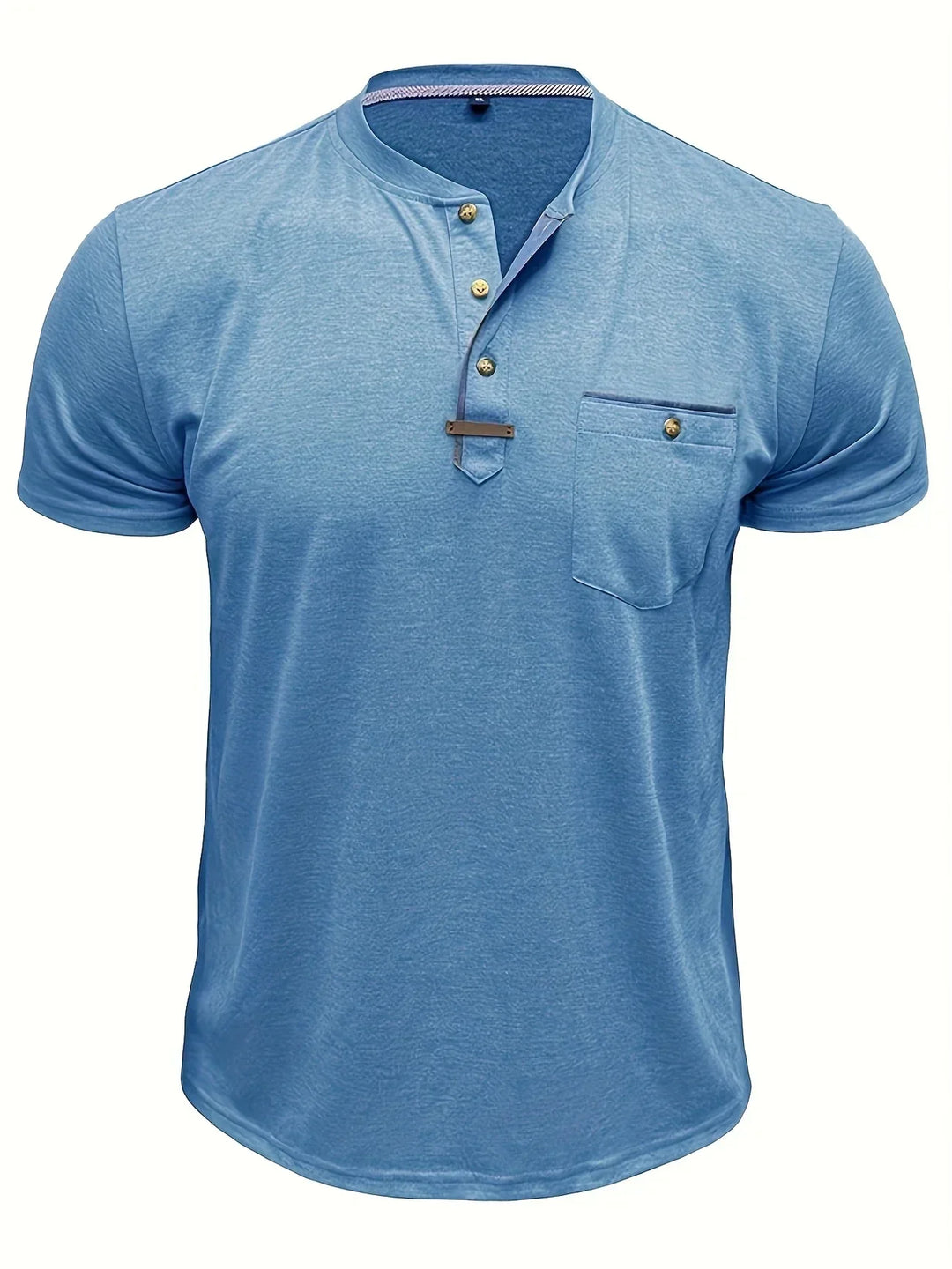 Camiseta elegante de cuello redondo con bolsillo