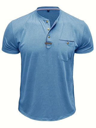 Camiseta elegante de cuello redondo con bolsillo