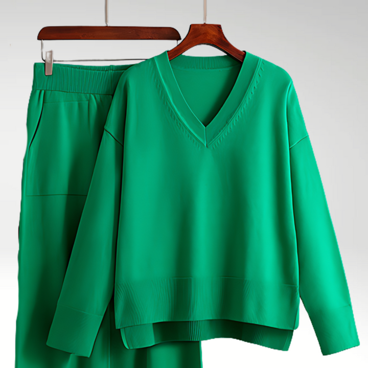 Varel | Completo di lusso a due pezzi con scollo a V