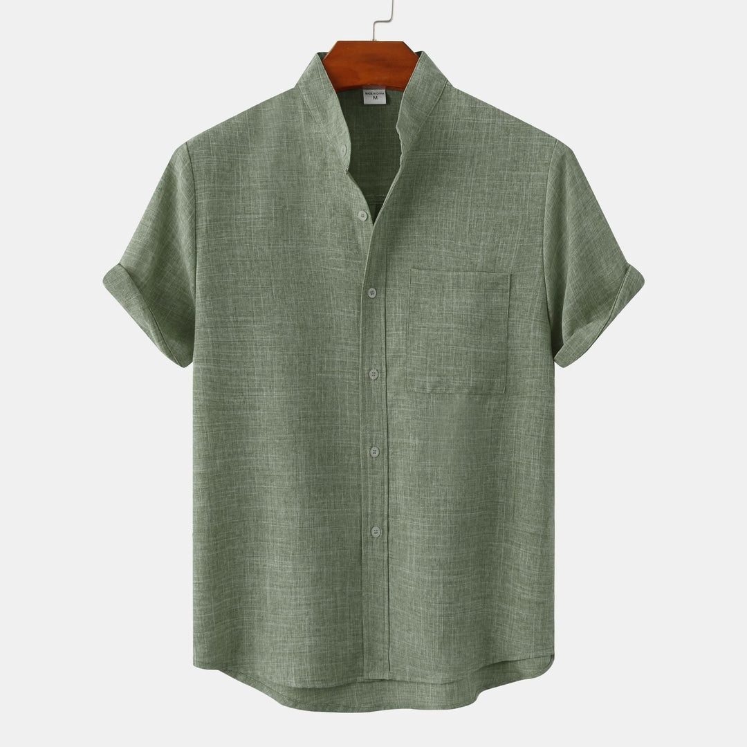 Camisa lisa de algodón con botones