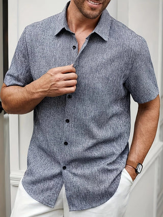 Camisa ligera de manga corta de mezcla de lino