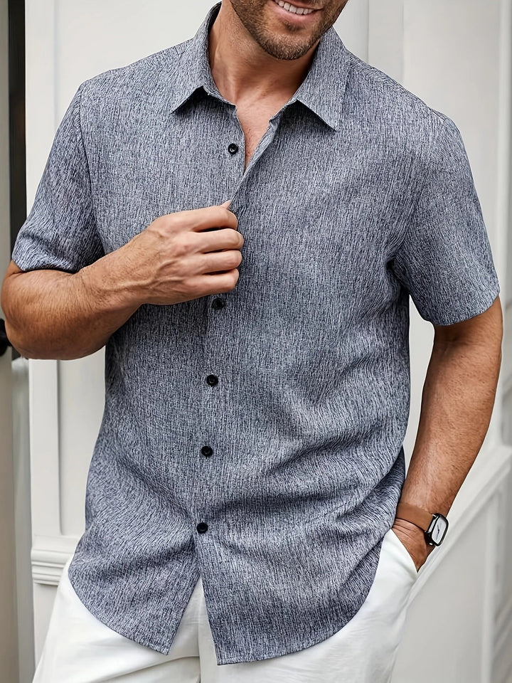 Camisa ligera de manga corta de mezcla de lino