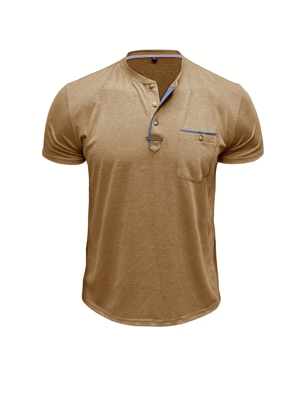 Camiseta elegante de cuello redondo con bolsillo