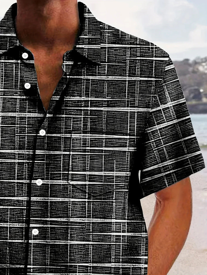 Camisa elegante a rayas y cuadros