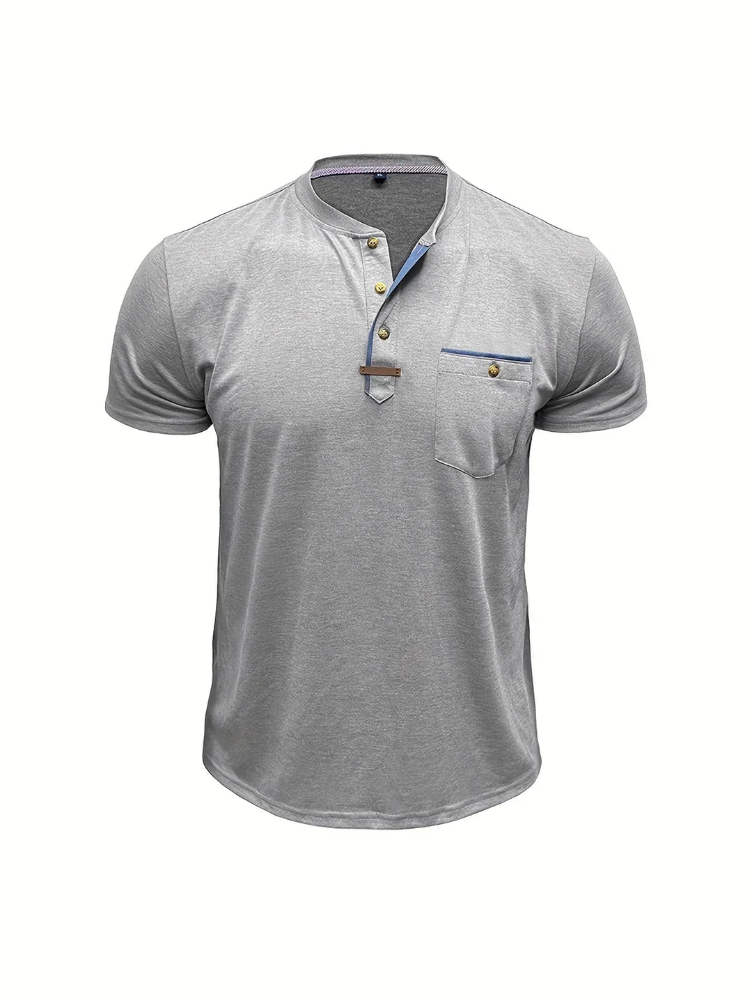 Camiseta elegante de cuello redondo con bolsillo