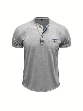 Camiseta elegante de cuello redondo con bolsillo