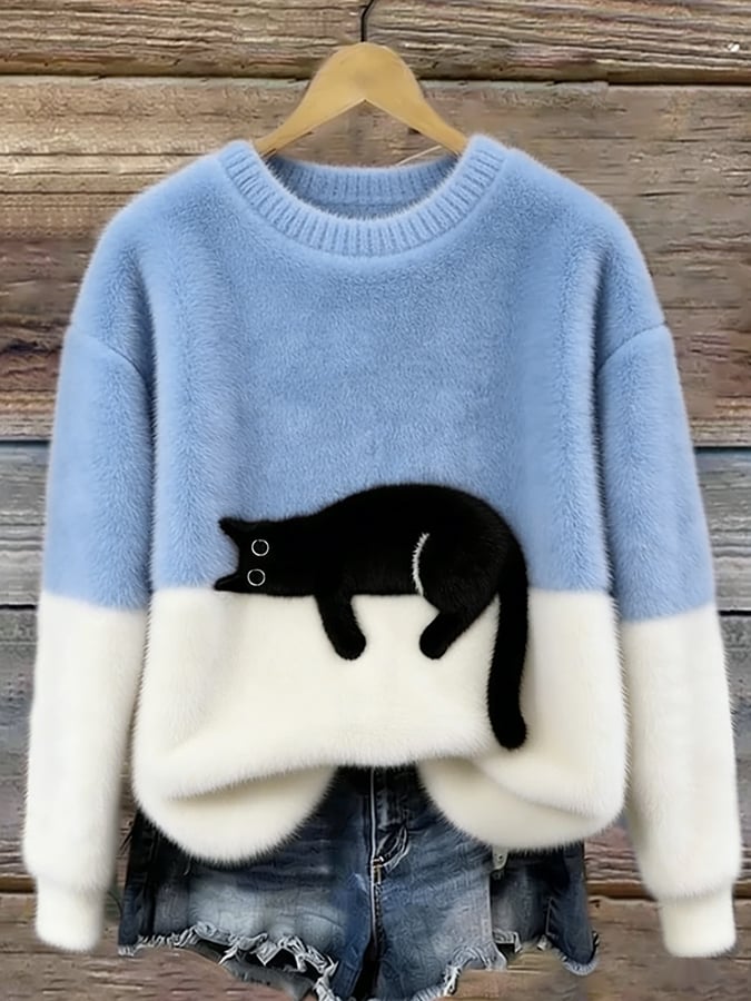 Cristina | Maglione Oversize Elegante con Gatto