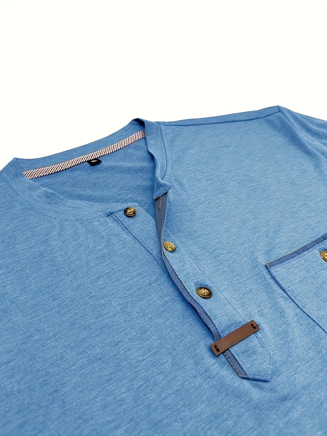 Camiseta elegante de cuello redondo con bolsillo