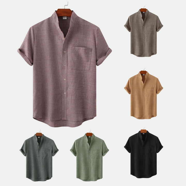 Camisa lisa de algodón con botones