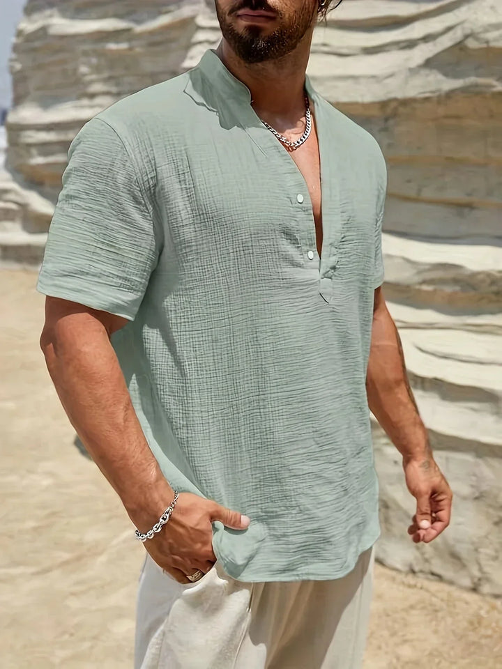 Camisa de verano elegante de cuello alto