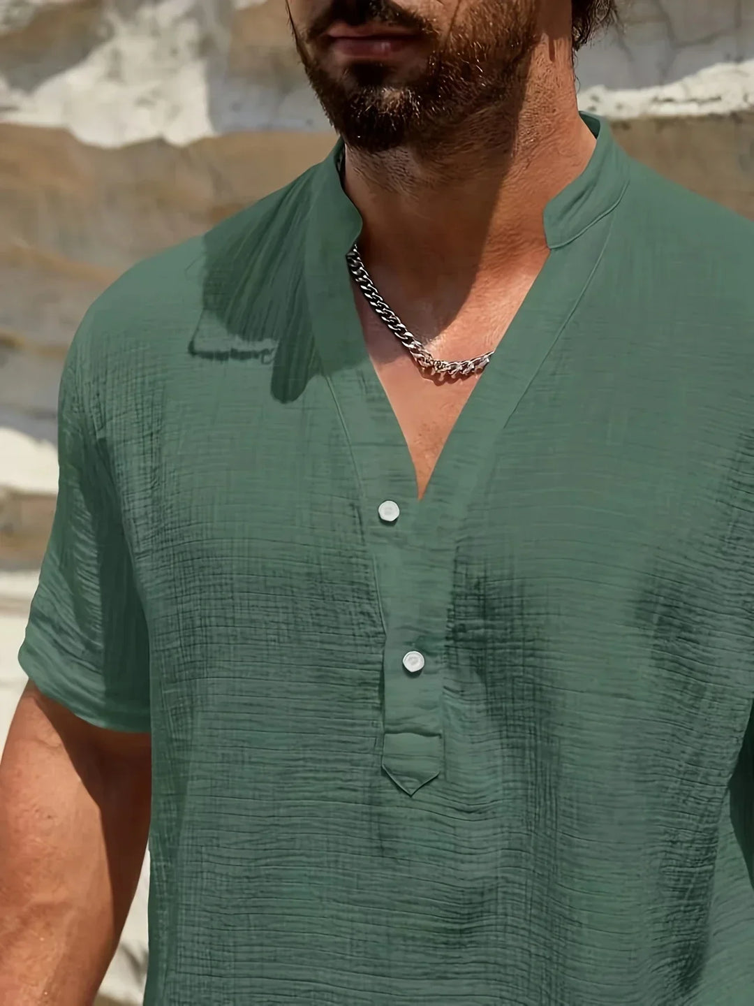Camisa de verano elegante de cuello alto