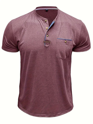 Camiseta elegante de cuello redondo con bolsillo
