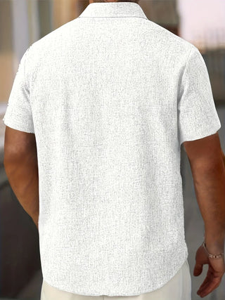 Camisa ligera de manga corta de mezcla de lino