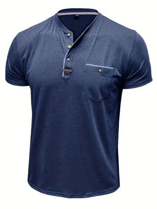 Camiseta elegante de cuello redondo con bolsillo