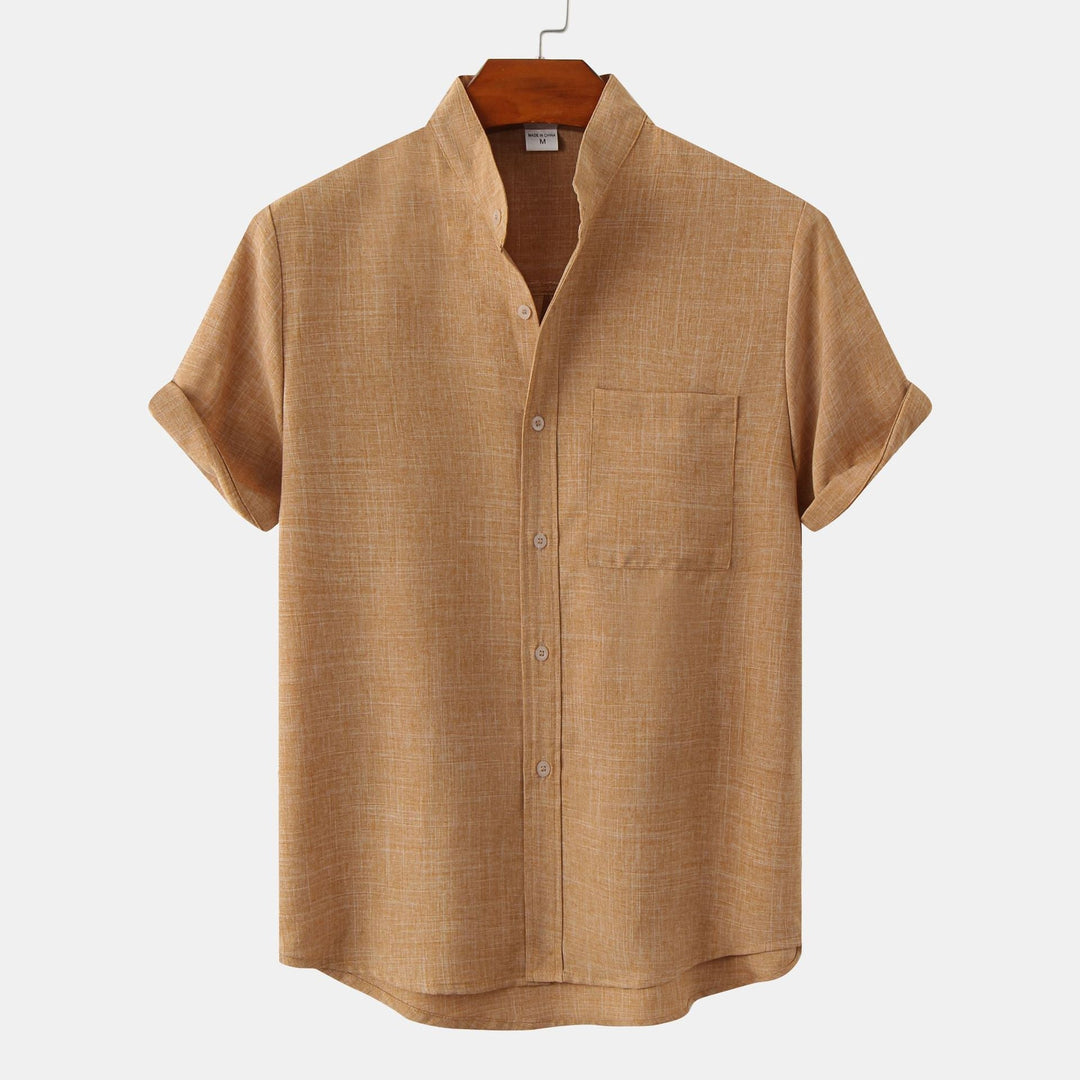 Camisa lisa de algodón con botones