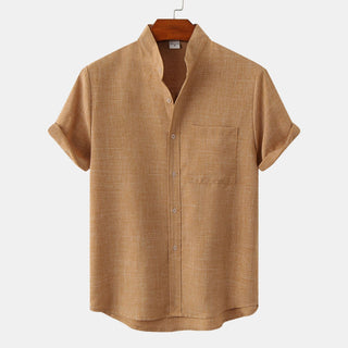 Camisa lisa de algodón con botones