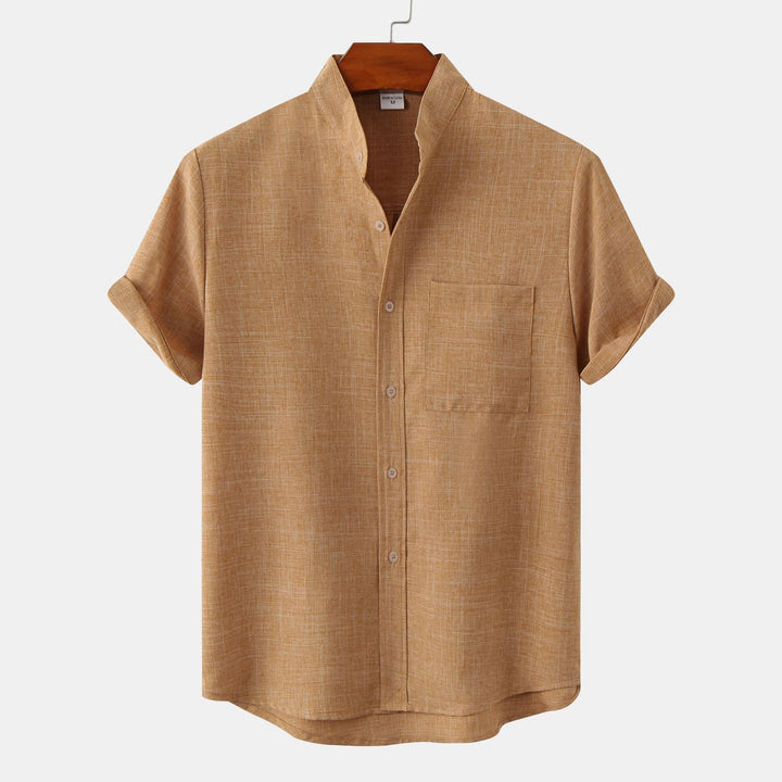 Camisa lisa de algodón con botones