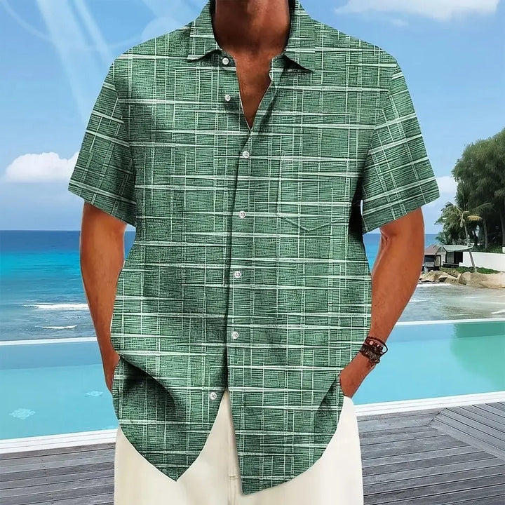 Camisa elegante a rayas y cuadros
