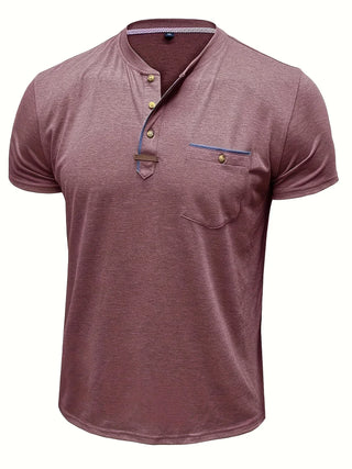 Camiseta elegante de cuello redondo con bolsillo