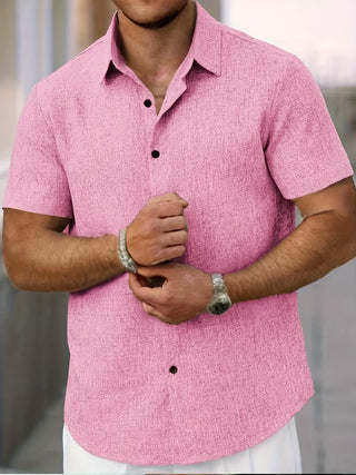 Camisa ligera de manga corta de mezcla de lino