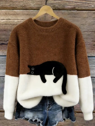 Cristina | Maglione Oversize Elegante con Gatto