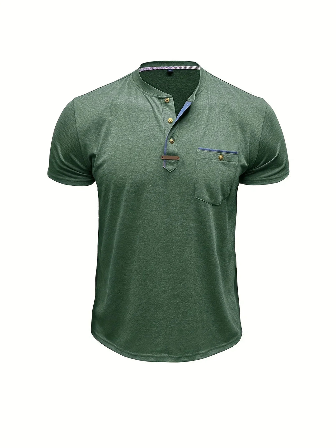 Camiseta elegante de cuello redondo con bolsillo