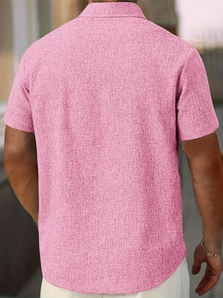 Camisa ligera de manga corta de mezcla de lino