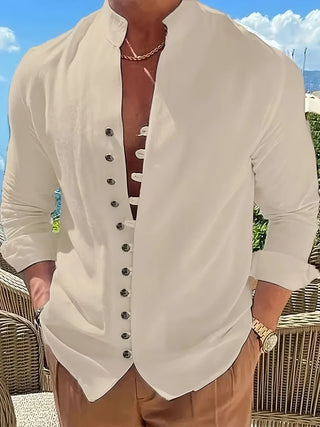 Camisa ligera de algodón de manga larga