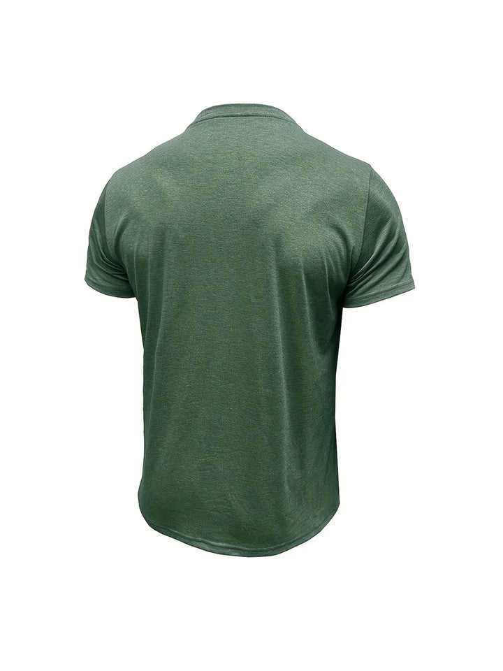 Camiseta elegante de cuello redondo con bolsillo