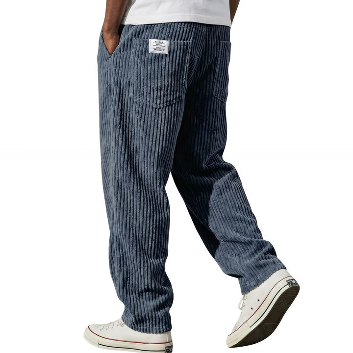Pantalones de pana para hombre con cintura elástica