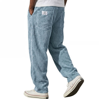 Pantalones de pana para hombre con cintura elástica