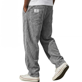 Pantalones de pana para hombre con cintura elástica