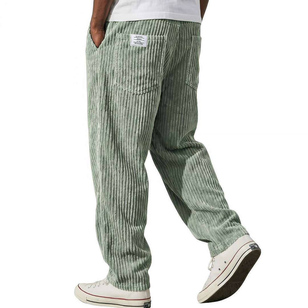 Pantalones de pana para hombre con cintura elástica