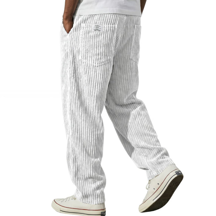 Pantalones de pana para hombre con cintura elástica