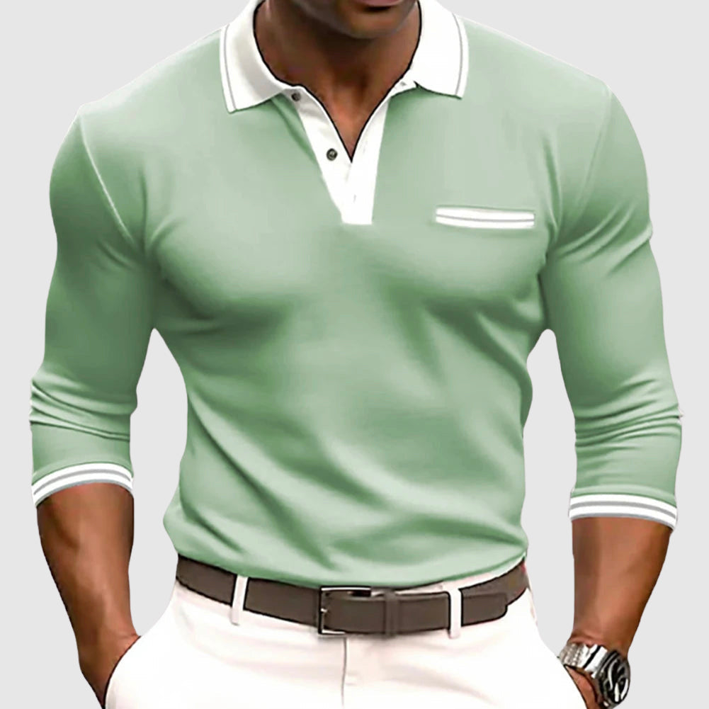 Camisa con elegantes detalles en contraste