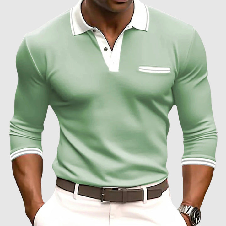 Camisa con elegantes detalles en contraste