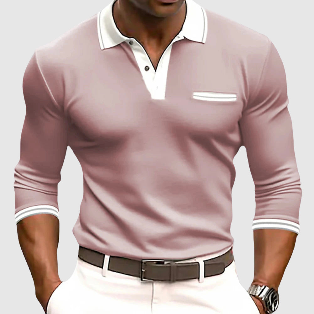 Camisa con elegantes detalles en contraste