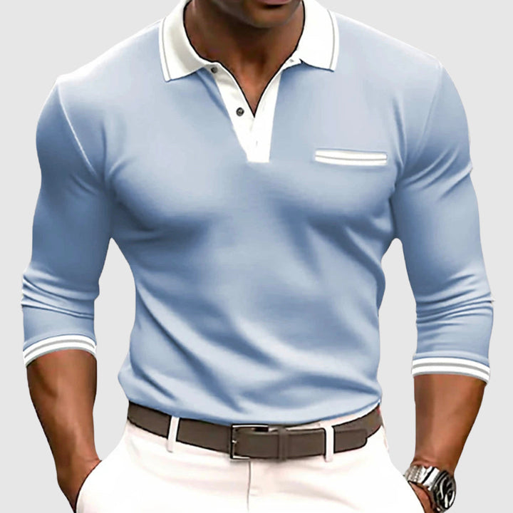 Camisa con elegantes detalles en contraste
