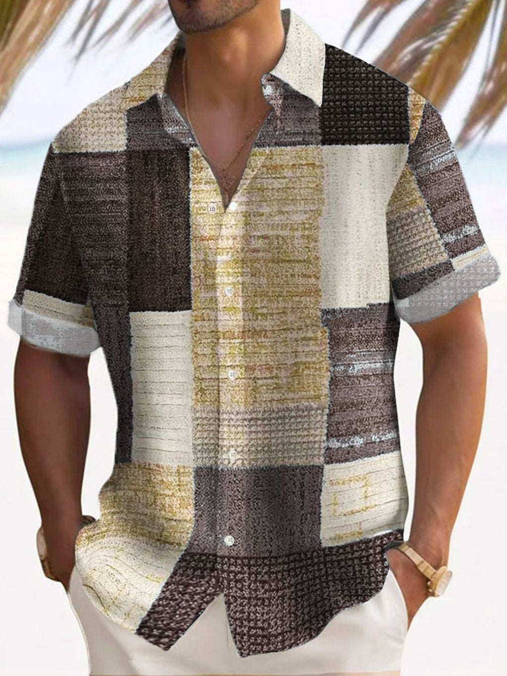 Camisa elegante de manga corta