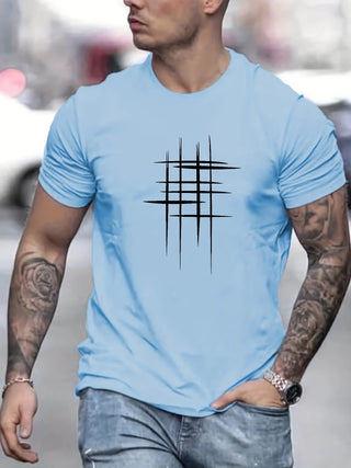 Camiseta elegante de cuello redondo con estampado gráfico